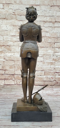 Saint Joan of Arc in Armor Praying - Bronze by Mercie