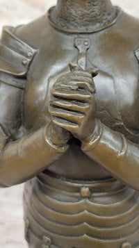 Saint Joan of Arc in Armor Praying - Bronze by Mercie