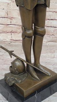 Saint Joan of Arc in Armor Praying - Bronze by Mercie