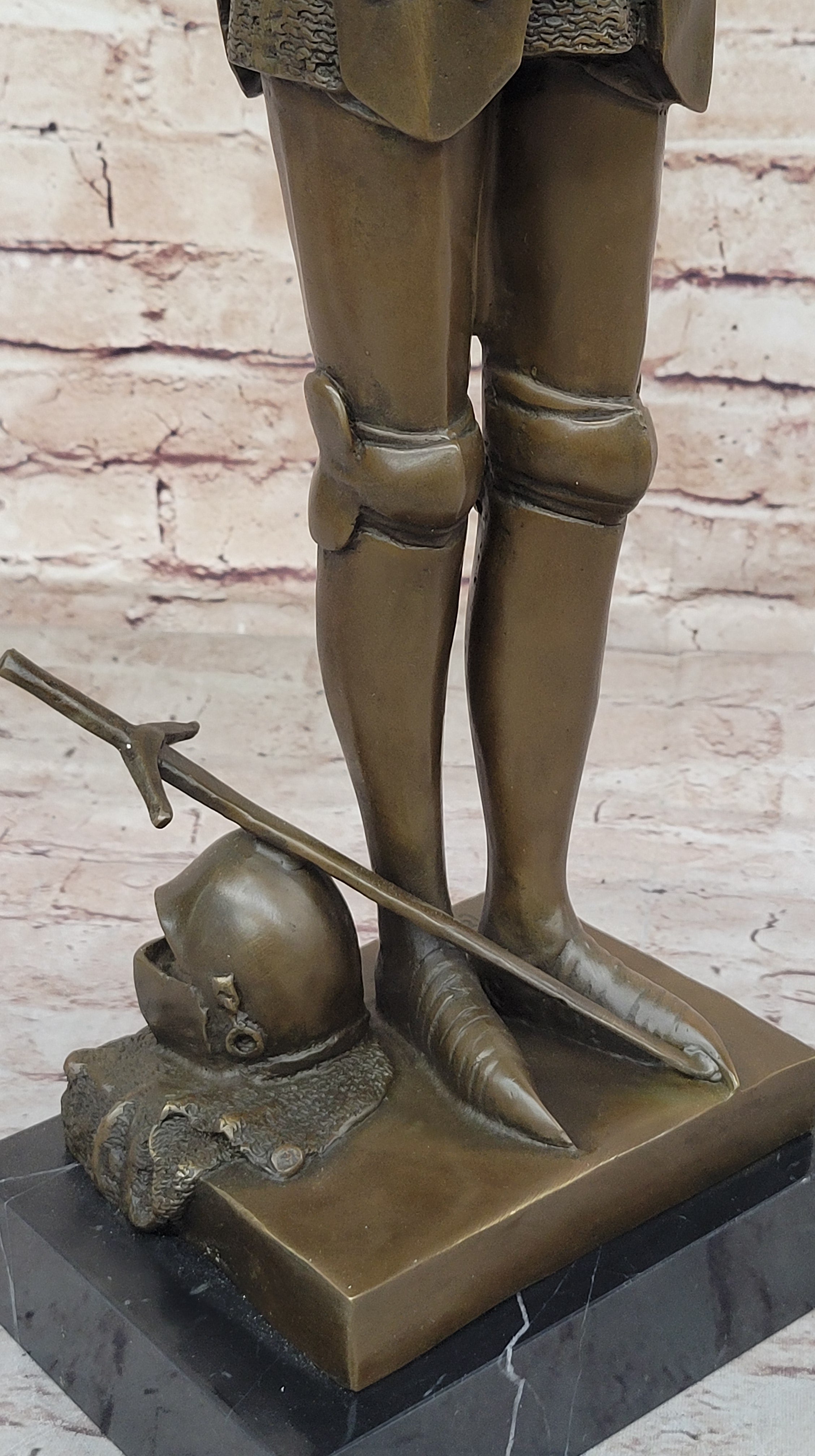 Saint Joan of Arc in Armor Praying - Bronze by Mercie