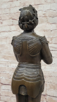 Saint Joan of Arc in Armor Praying - Bronze by Mercie