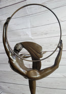 Nude Brazilian Carinval Dancer Girl Female Figure w/ Hula Hoop Bronze Sculpture Statue Art