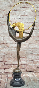 Signed Morante, Genuine Bronze sculpture, Hoop Dancer Art Deco Statue Decor