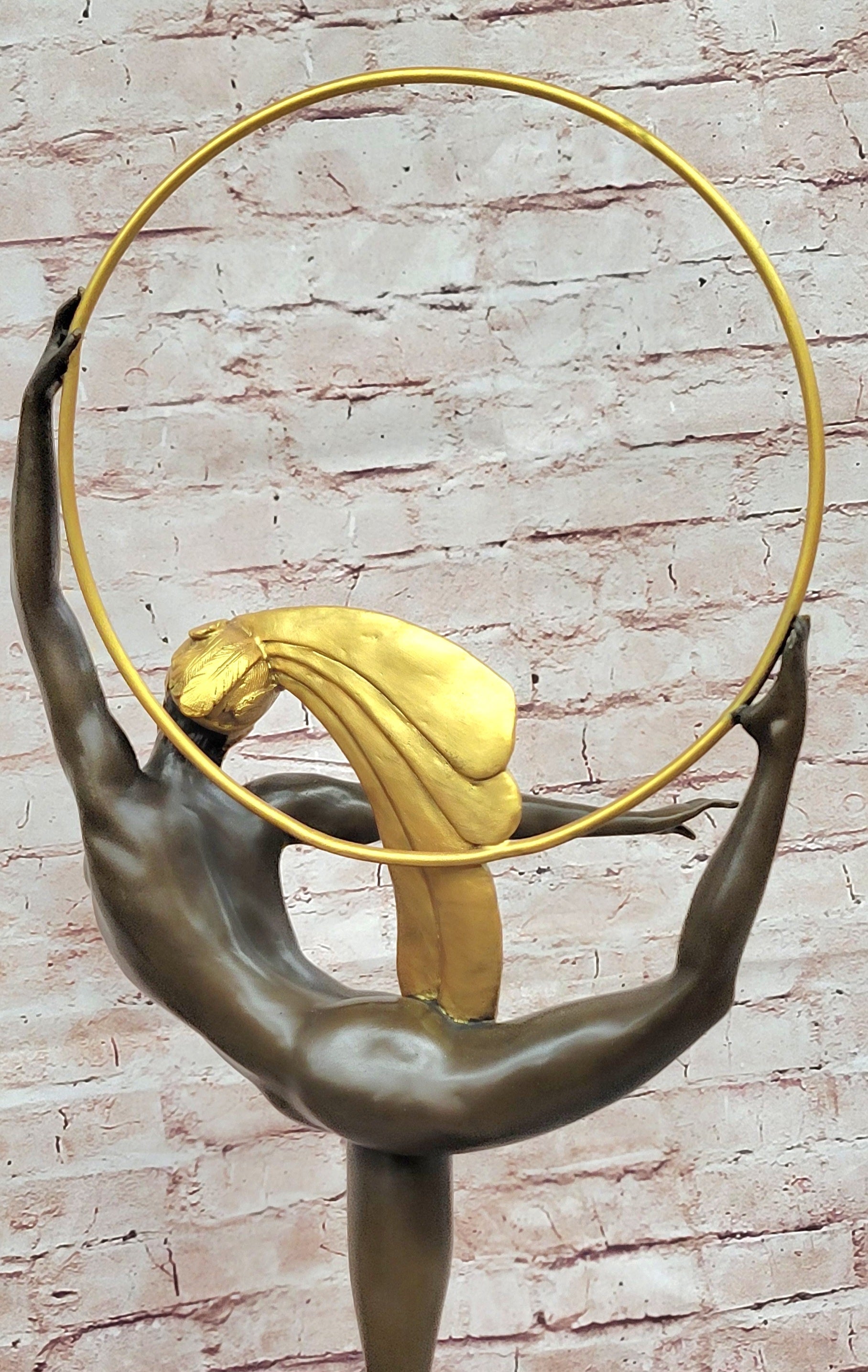 Signed Morante, Genuine Bronze sculpture, Hoop Dancer Art Deco Statue Decor
