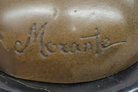 Signed Morante, Genuine Bronze sculpture, Hoop Dancer Art Deco Statue Decor