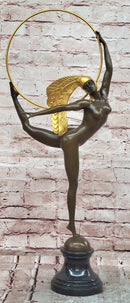 Signed Morante, Genuine Bronze sculpture, Hoop Dancer Art Deco Statue Decor