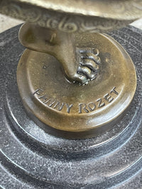 Art Deco Nude Flapper Dancer Girl Figure Bronze Sculpture 21" x 14"