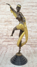 Hot Cast Bronze Art Deco Topless Ribbon Dancer by Rozet