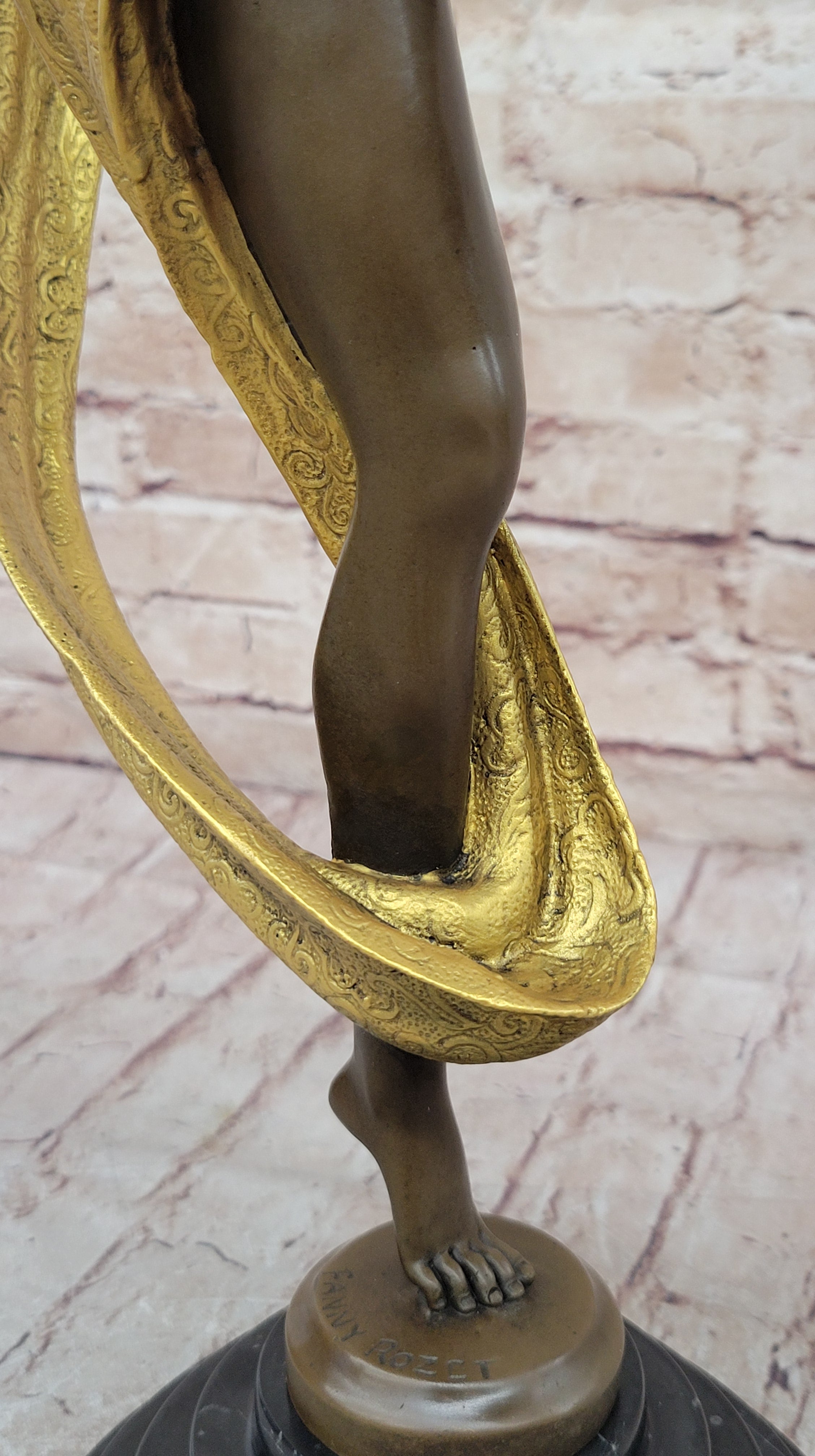 Hot Cast Bronze Art Deco Topless Ribbon Dancer by Rozet