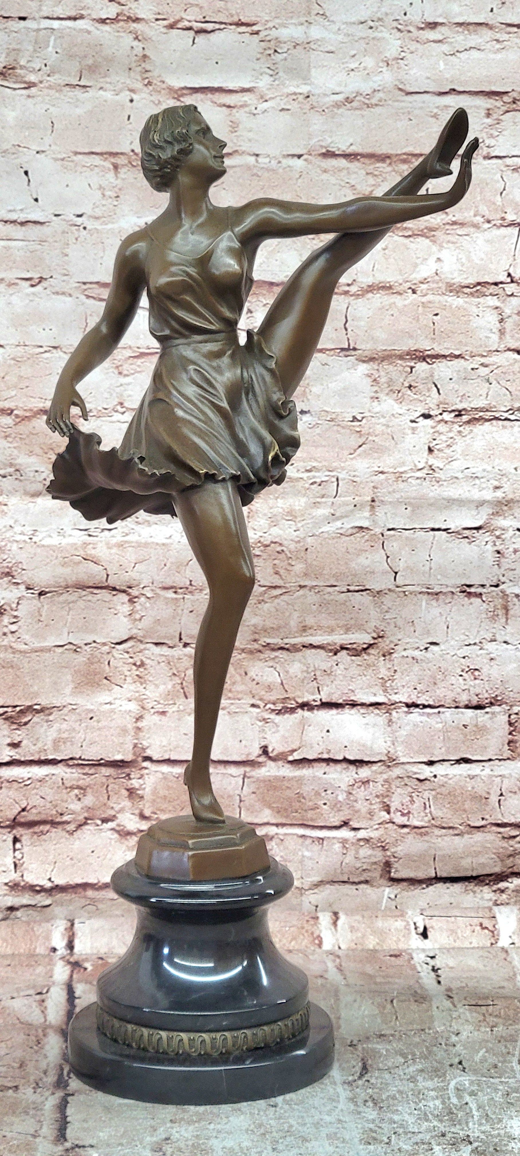 Ballet Dancer Bronze Statue Female Sculpture Home Decor by Bruno Zach