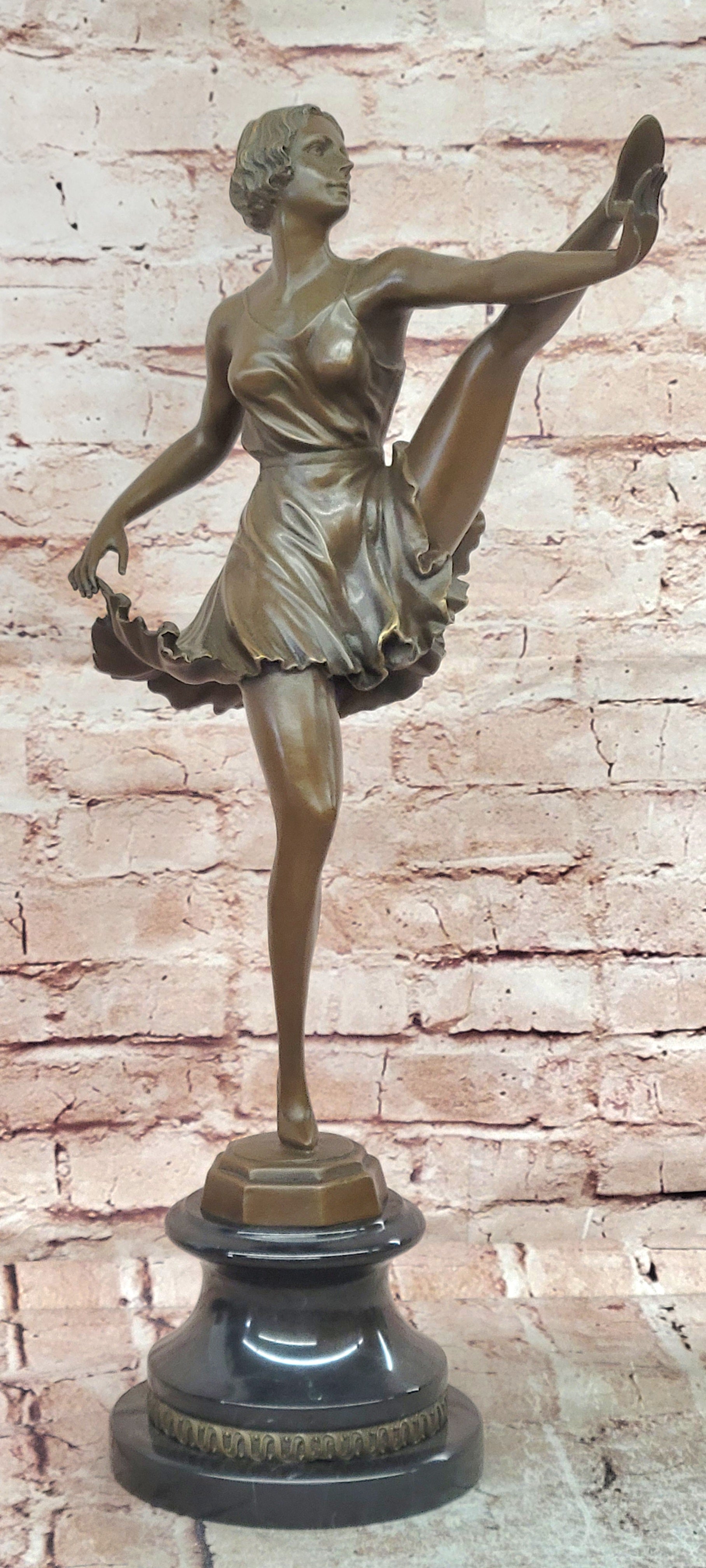 Ballet Dancer Bronze Statue Female Sculpture Home Decor by Bruno Zach