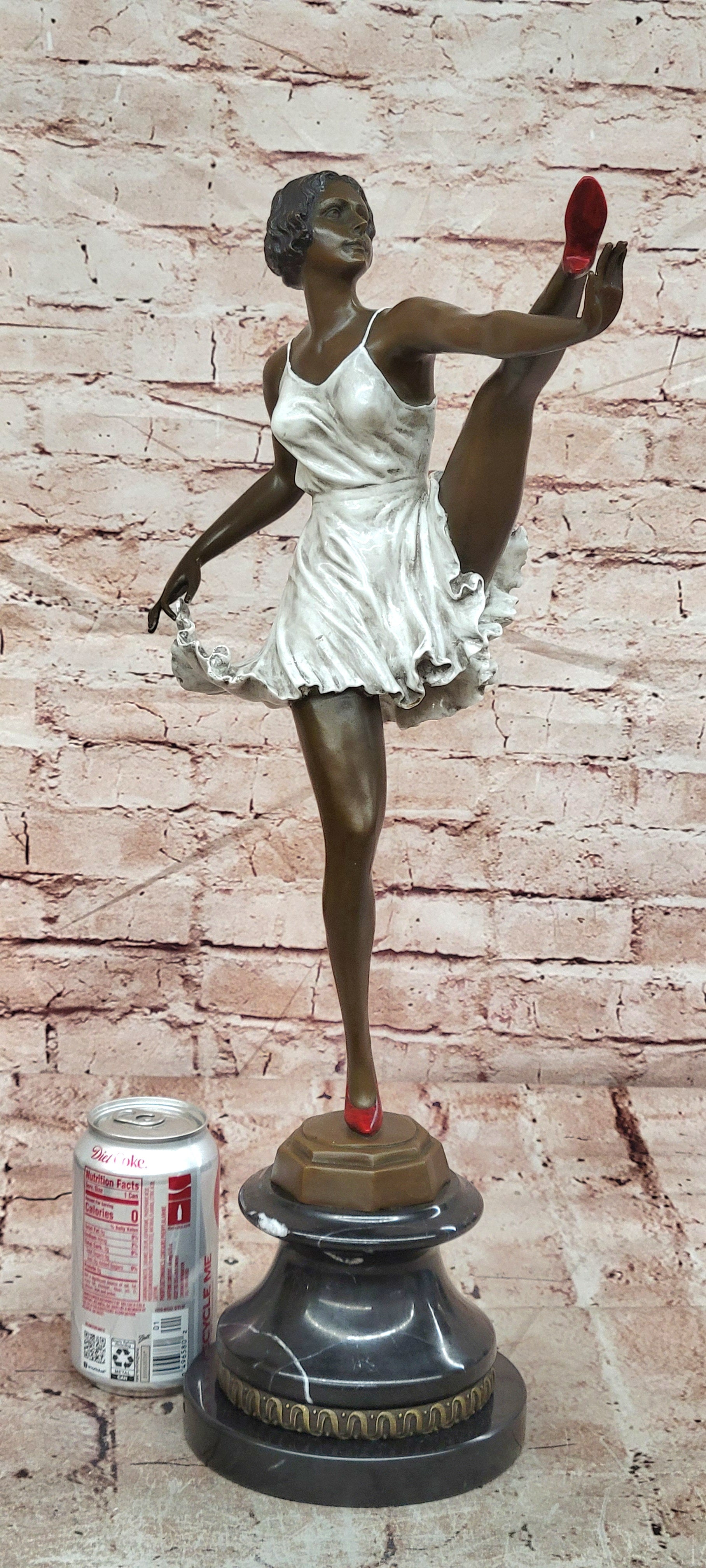 Art Deco Rare Bruno Zach High Kick with Cold Paint Genuine Bronze Sculpture