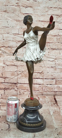 Art Deco Rare Bruno Zach High Kick with Cold Paint Genuine Bronze Sculpture
