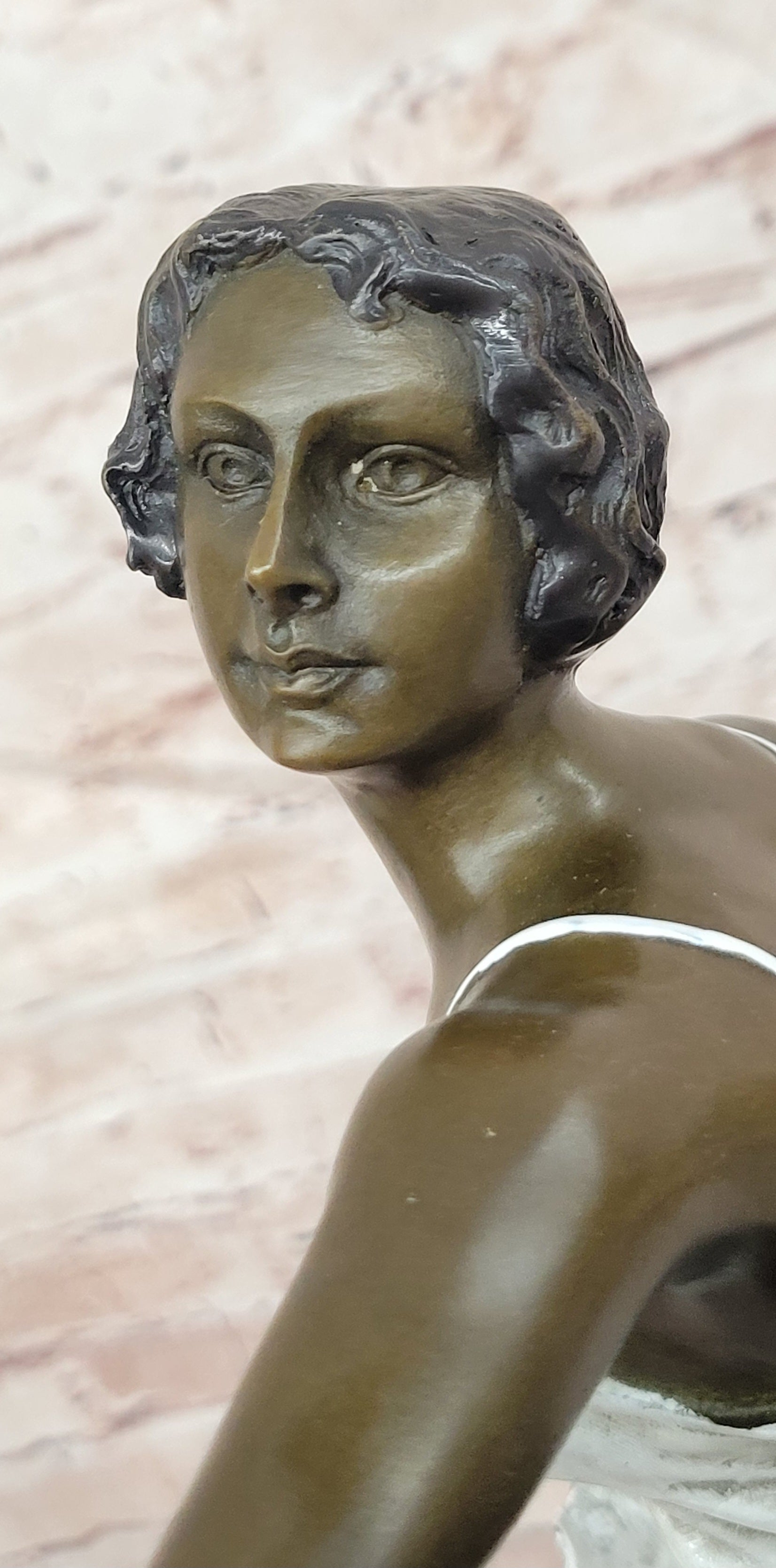 Art Deco Rare Bruno Zach High Kick with Cold Paint Genuine Bronze Sculpture