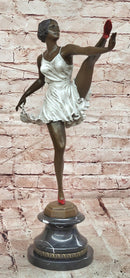 Art Deco Rare Bruno Zach High Kick with Cold Paint Genuine Bronze Sculpture
