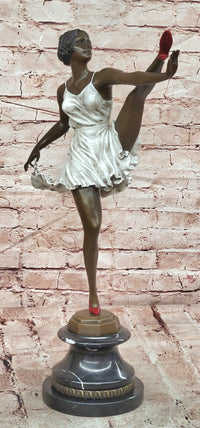 Art Deco Rare Bruno Zach High Kick with Cold Paint Genuine Bronze Sculpture
