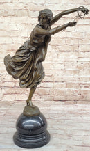 Female Figure in High Heels & Dress - Art Deco Bronze by Colinet