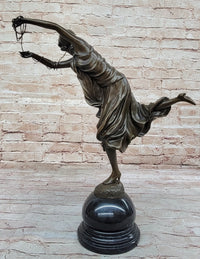 Female Figure in High Heels & Dress - Art Deco Bronze by Colinet