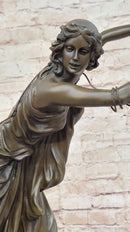 Female Figure in High Heels & Dress - Art Deco Bronze by Colinet