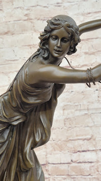 Female Figure in High Heels & Dress - Art Deco Bronze by Colinet