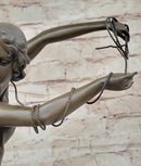 Female Figure in High Heels & Dress - Art Deco Bronze by Colinet