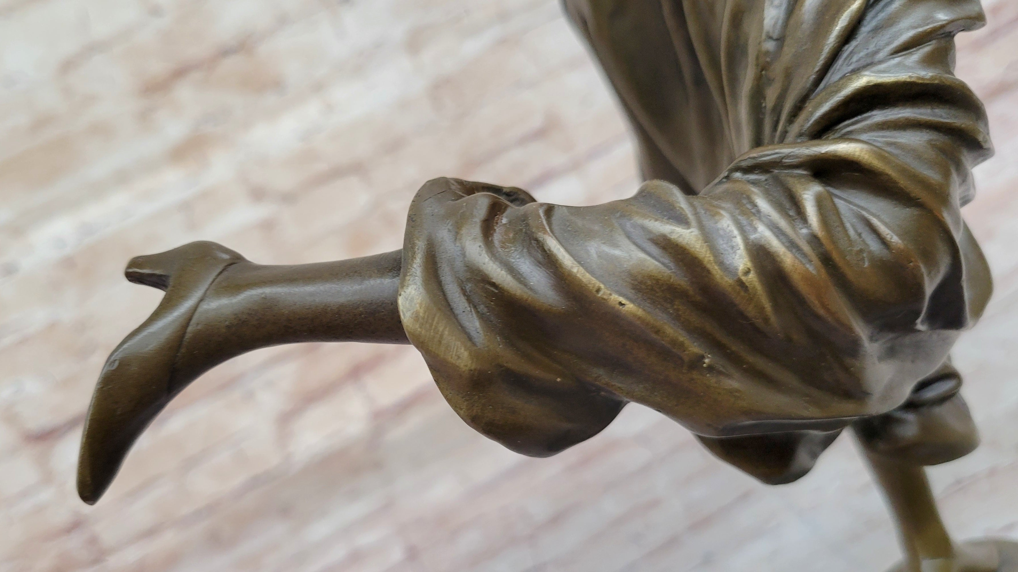 Female Figure in High Heels & Dress - Art Deco Bronze by Colinet