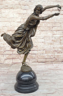 Female Figure in High Heels & Dress - Art Deco Bronze by Colinet