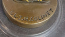 Semi Nude Female Arabesque Dancer Golden Bronze Sculpture after Colinet on Marble Base