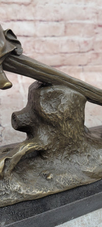 Signed J.Daste Art Deco Sculpture Joy Two Children Play Seesaw Bronze Statue Figure