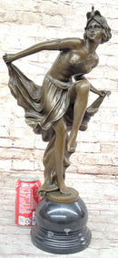 Art Deco Flapper Dancer Hot Cast Bronze Sculpture by A. Gory