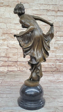 Art Deco Flapper Dancer Hot Cast Bronze Sculpture by A. Gory