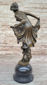 Art Deco Flapper Dancer Hot Cast Bronze Sculpture by A. Gory