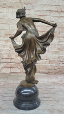 Art Deco Flapper Dancer Hot Cast Bronze Sculpture by A. Gory