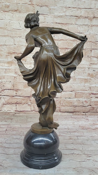Art Deco Flapper Dancer Hot Cast Bronze Sculpture by A. Gory
