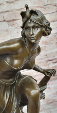 Art Deco Flapper Dancer Hot Cast Bronze Sculpture by A. Gory