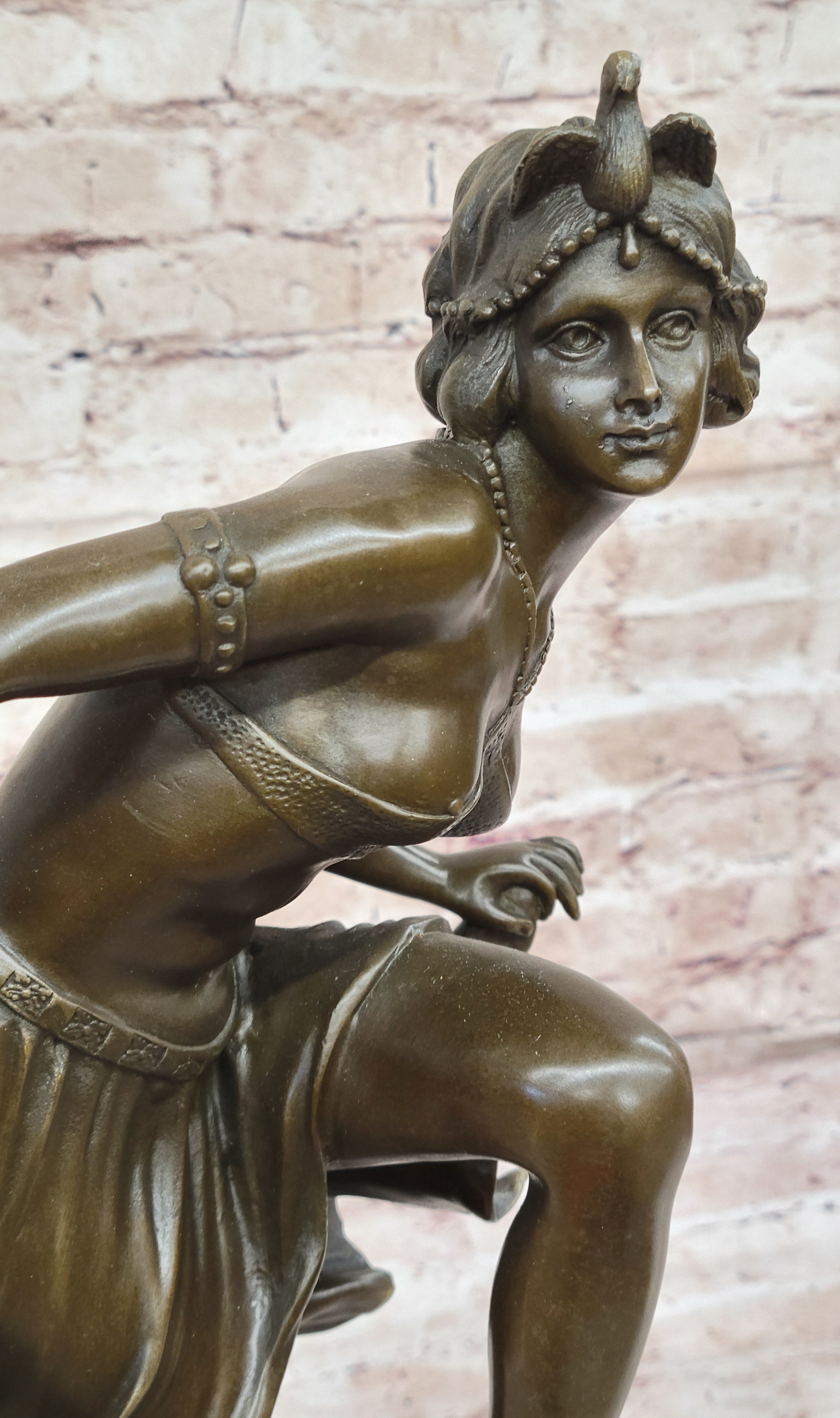 Art Deco Flapper Dancer Hot Cast Bronze Sculpture by A. Gory