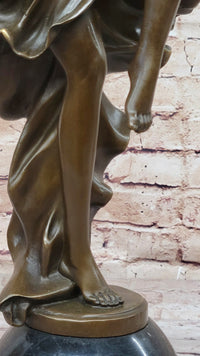 Art Deco Flapper Dancer Hot Cast Bronze Sculpture by A. Gory