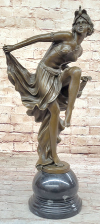 Art Deco Flapper Dancer Hot Cast Bronze Sculpture by A. Gory