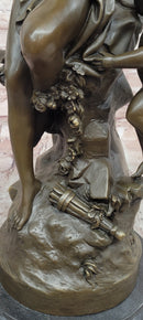 Signed Math. Moreau, Bronze Sculpture Venus w/Cherub ''Bond of Love'' Statue