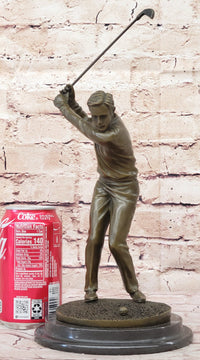 Art Deco Hot Cast Male Golfer Bronze Sculpture