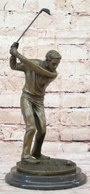 Art Deco Hot Cast Male Golfer Bronze Sculpture