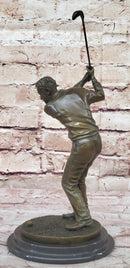 Art Deco Hot Cast Male Golfer Bronze Sculpture
