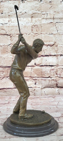 Art Deco Hot Cast Male Golfer Bronze Sculpture