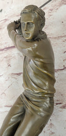 Art Deco Hot Cast Male Golfer Bronze Sculpture