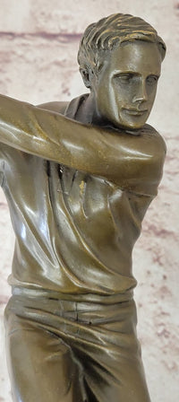 Art Deco Hot Cast Male Golfer Bronze Sculpture