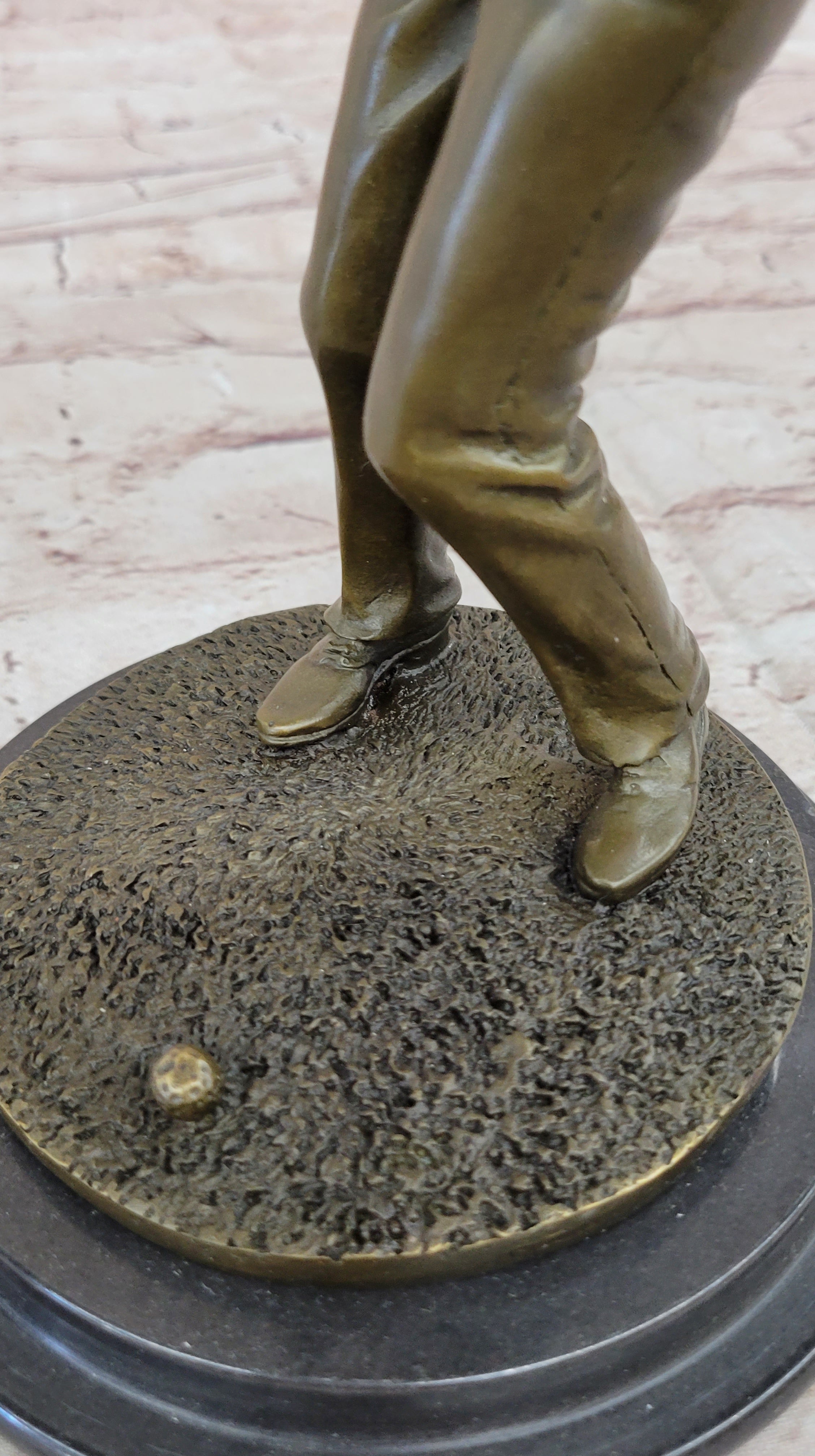 Art Deco Hot Cast Male Golfer Bronze Sculpture