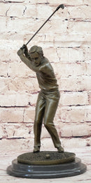 Art Deco Hot Cast Male Golfer Bronze Sculpture