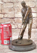 Golfer Playing Golf Bronze Marble Trophy PGA Signed Art