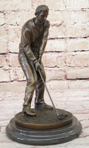 Golfer Playing Golf Bronze Marble Trophy PGA Signed Art