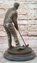 Golfer Playing Golf Bronze Marble Trophy PGA Signed Art